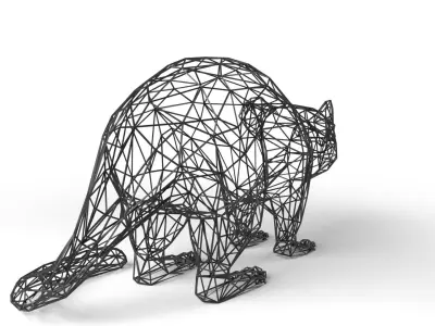 Mouse Wireframe Low-poly 3D model