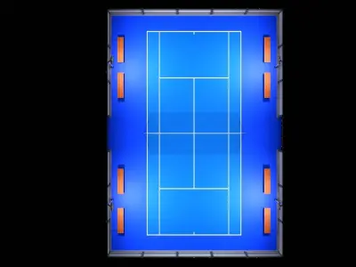 Tennis court A1 Low-poly 3D model