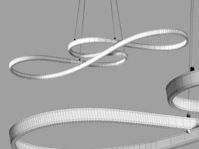 LED Pendant Light 75cm Acrylic Dimmable Low-poly 3D model