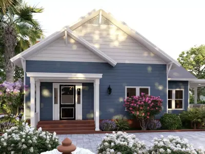  3D Exterior Scene 3D model design garden and landscape 3D model 11