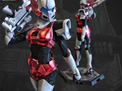 Swan Helmet Pilot Girl 3D Printable 100mm 3D print model