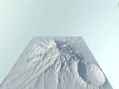 Massive Mountain with Crates 3D model