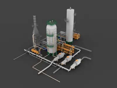 Distillation units 3D model