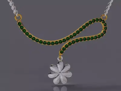 Radiant Flower Necklace 3D print model
