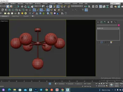 Chandelier modern - glass globes Low-poly 3D model