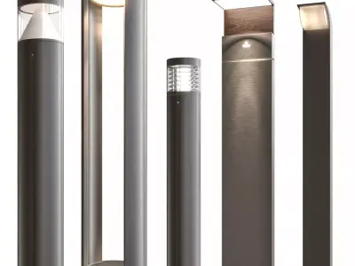 Lucande bollard lights 3D model