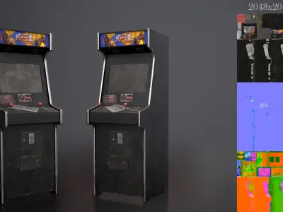 Arcade Cabinet Street Fighter 2 Low-poly 3D model