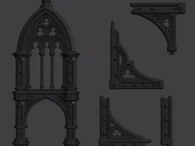 GOTHIC ARCHES BOOK COVER DECOR 3D print model