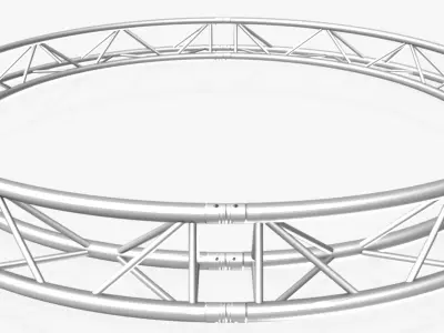 Circle Triangular Truss Full diameter 300cm 3D model