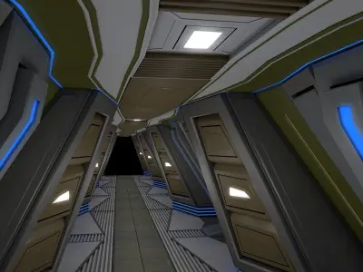 Sci Fi Corridor  3D model 28
