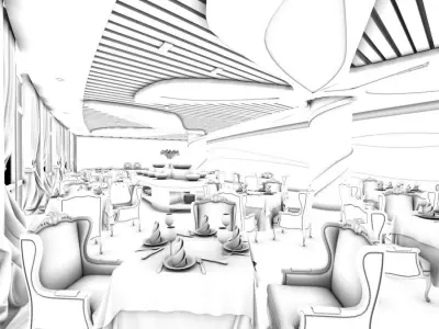 Business Restaurant - Coffee - Banquet  196 3D model