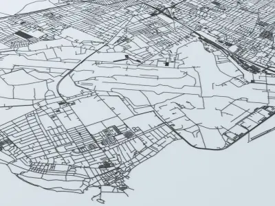 Copenhagen Road Network and Streets 3D model