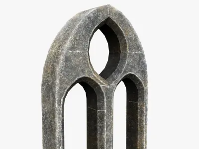 Medieval window Low-poly 3D model