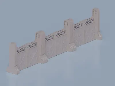 Sci-fi walls pack Low-poly 3D model