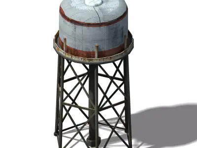 City-water tower 01 3D model