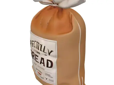 Rustic Flour Bread Sack Low-poly 3D model