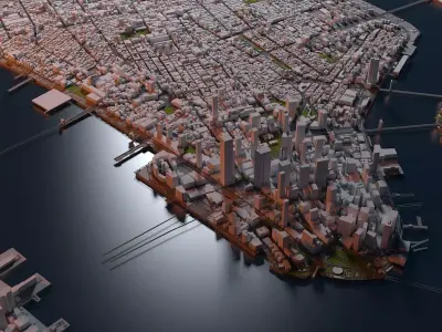 New York City Map Manhattan 3D model