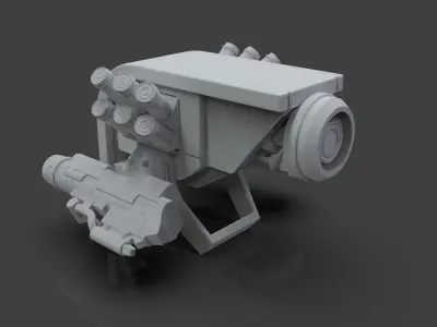 Sci-Fi Drone - 3 - Untextured 3D model