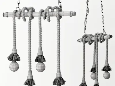 Loft style pendant lamp 4 3D model