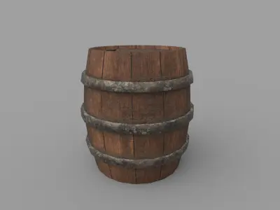 BARREL LOW-POLY wooden Low-poly 3D model