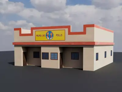 Restaurant Inspired By Los Pollos Hermanos Game Ready Low Poly Low-poly 3D model