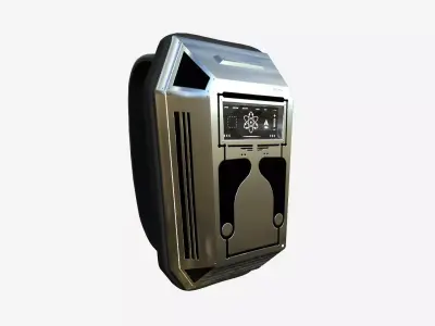 SciFi Backpack E10 Aluminum - Fashion Character Design Low-poly 3D model