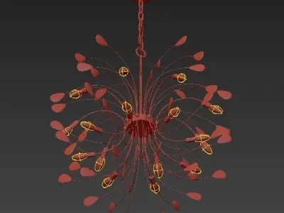 Agate and Nickel 16 Light Chandelier 3D model