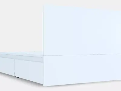 MALM Bed frame high 2 compartments Low-poly 3D model