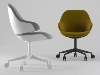 C W office chair on wheels 3D model