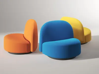 Elysee Armchair and Footrest 3D model