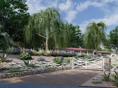 3D Exterior Scene 3D model design garden and landscape  3D model