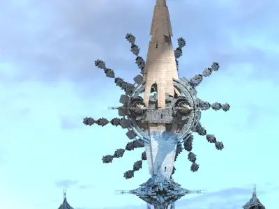 interstellar Sci fi pharaoh Archway 2 Low-poly 3D model