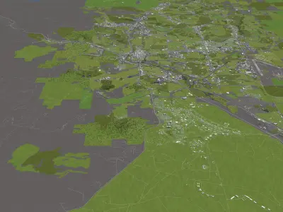 Colorado Springs 50x50km 3D City Map 3D model