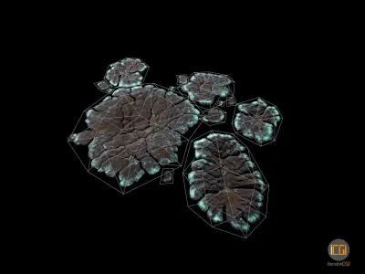 Alien Plant Lichen Type1 Low-poly 3D model