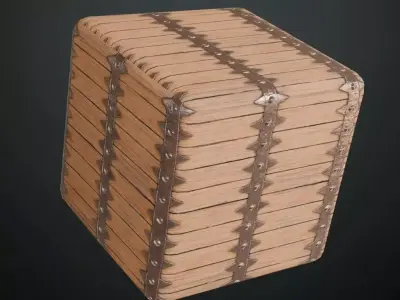 Medieval Wooden Barrel Planks with Spiked Metal Bands PBR  Texture