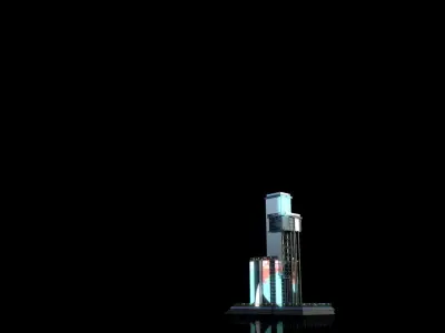 Futuristic Future Modern City Building Skyscraper 15 3D model