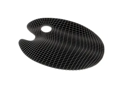 Artist Palette v1 001 Low-poly 3D model