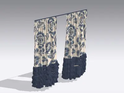 Curtain Low-poly 3D model 54