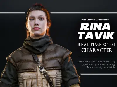Rina Tavik Rigged Star Wars inspired Sci-Fi Character Low-poly 3D model