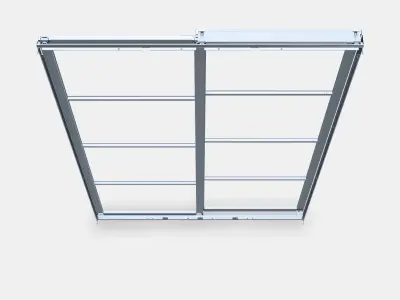 PAX Pair of sliding door frames w rail Low-poly 3D model