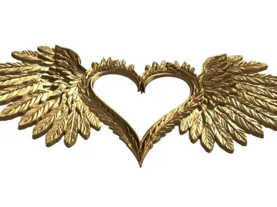 Wings Printable carved decor 15  3D print model