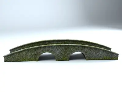 Old Stone Bridge Low-poly 3D model