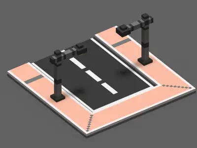 Road Voxel - 5 Low-poly 3D model