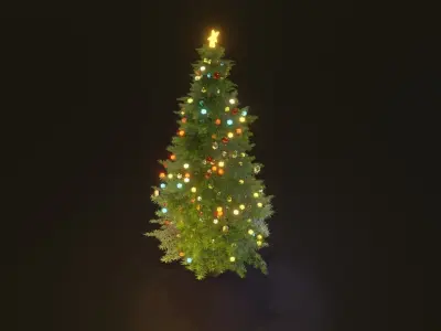Christmas tree pbr Low-poly 3D model
