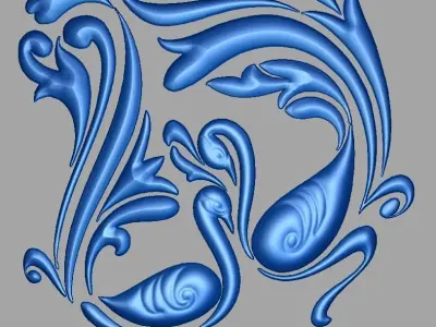 wooden  peacock  design07 3D model