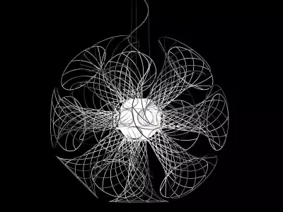 Vita pendant light made of wires in shape of flower 3D model