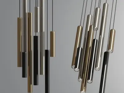 Modern pendant light collection 07 3D model