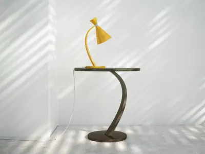 Curvy Lamp and Table 3D model