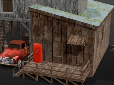 Barn Shed 3D Model Low-poly 3D model