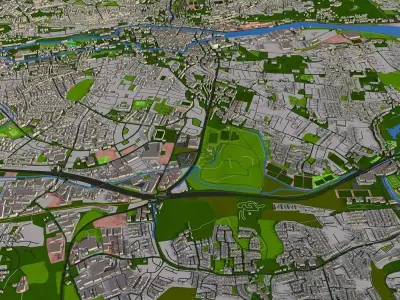 Cork City Ireland 2021 data Low-poly 3D model